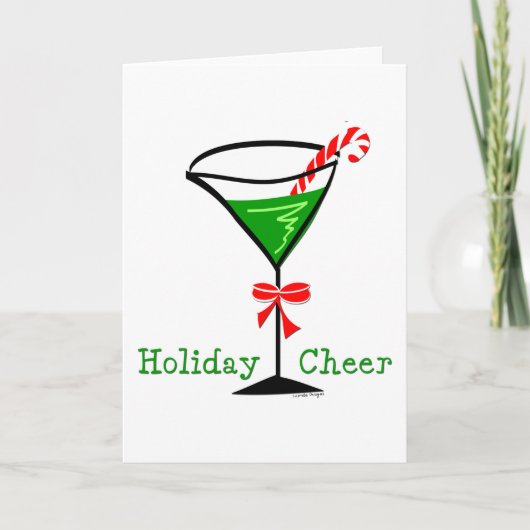 Holiday Cheer Martini Holiday Cards Feestdagen Kaart (Voorkant)