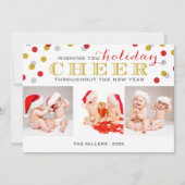 Holiday Cheer Modern Photo Collage kerstkaart (Voorkant)