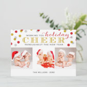 Holiday Cheer Modern Photo Collage kerstkaart (Staand voorkant)