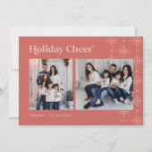 Holiday Cheer | Moderne Snowflakes-fotokaart Feestdagenkaart (Voorkant)