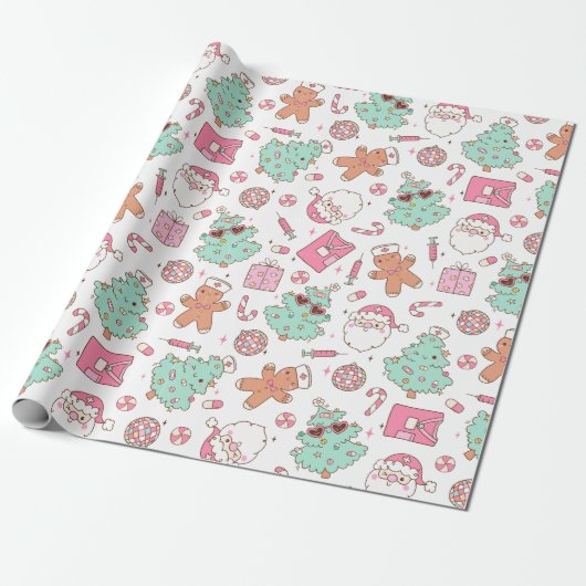 Holiday Cheer Nurse Edition Cadeaupapier (Uitgerold)