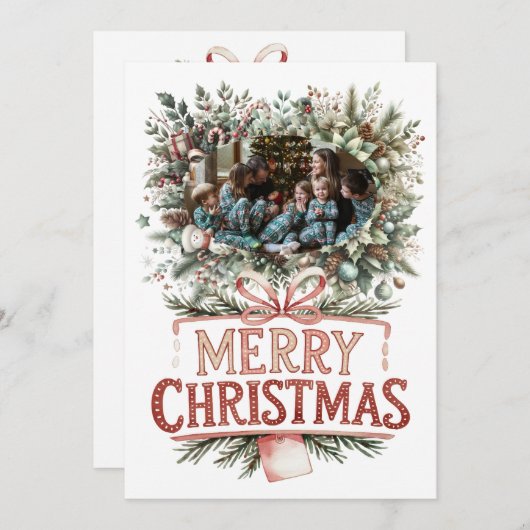Holiday Cheer: Personalized Family Greeting Feestdagenkaart (Voorkant / Achterkant)