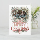 Holiday Cheer: Personalized Family Greeting Feestdagenkaart (Staand voorkant)