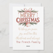 Holiday Cheer: Personalized Family Greeting Feestdagenkaart (Achterkant)