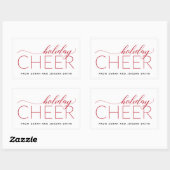 Holiday Cheer Red Rechthoekige Sticker (Vel)