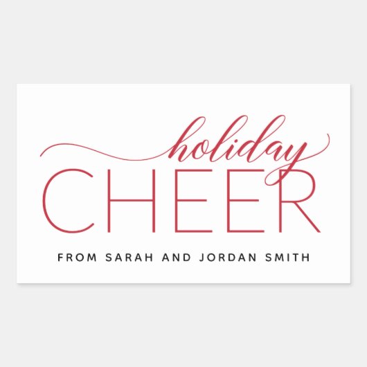 Holiday Cheer Red Rechthoekige Sticker (Voorkant)