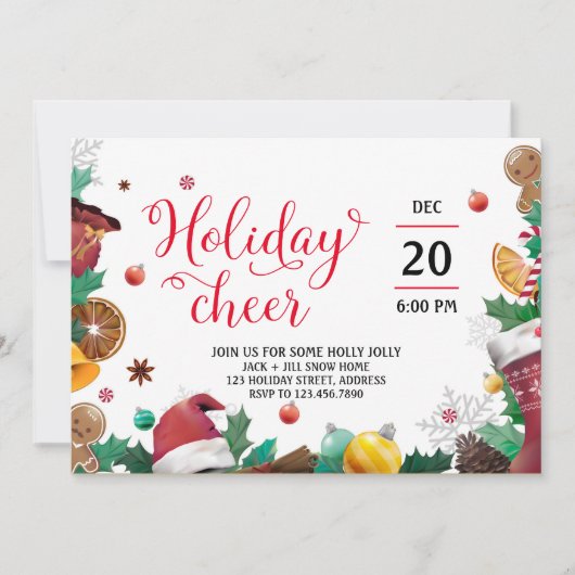 Holiday Cheer Script & kerstcadeautjes Kaart (Voorkant)