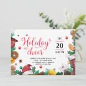 Holiday Cheer Script & kerstcadeautjes Kaart (Staand voorkant)