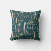Holiday Cheer Shinny Script Typografisch Kerstfees Kussen (Voorkant)