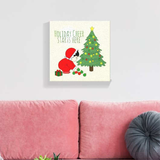 Holiday Cheer Starts Here - wall art Canvas Afdruk (Insitu (Woonkamer))