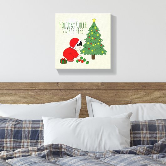 Holiday Cheer Starts Here - wall art Canvas Afdruk (Insitu (Slaapkamer))