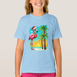 Holiday Cheer T-Shirt Flamingo Feestelijke Palm De