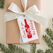 Holiday Cheer Wine Gift Red en White Cadeaulabel