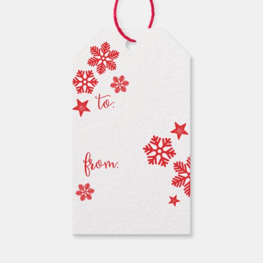 Holiday Cheer Wine Gift Red en White Cadeaulabel (Achterkant)