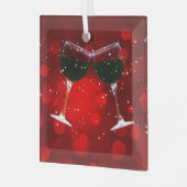 Holiday Cheer Wine Glasses Toasting Glas Ornament (Voorkant links)