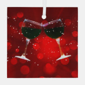 Holiday Cheer Wine Glasses Toasting Glas Ornament (Achterkant)