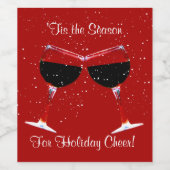 Holiday Cheer Wine Labels Wijn Etiket (Enkel label)