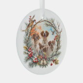 Holiday Cheer With a Brittany Spaniel Glas Ornament (Voorkant Rechts)