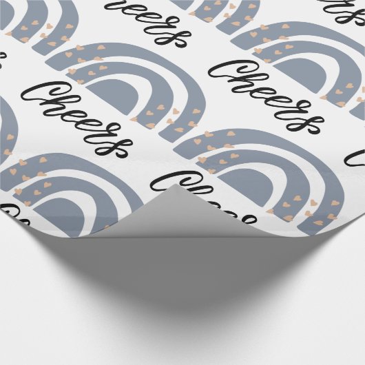 Holiday Cheers Boho Rainbow Modern Gift Cadeaupapier (Hoek)