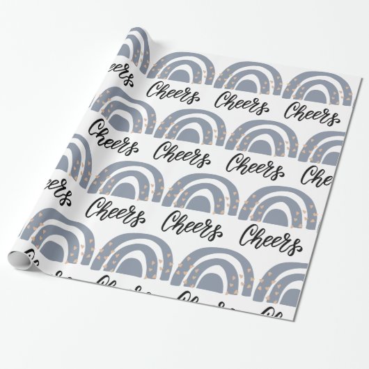 Holiday Cheers Boho Rainbow Modern Gift Cadeaupapier (Uitgerold)