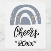 Holiday Cheers Boho Rainbow Modern Wijn Etiket (Enkel label)