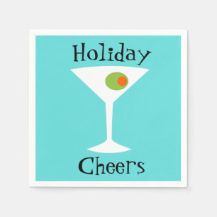 Holiday Cheers Martini Paper Napkins Servet