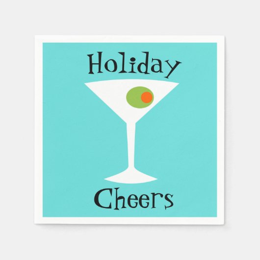 Holiday Cheers Martini Paper Napkins Servet (Voorkant)