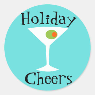Holiday Cheers Martini Stickers