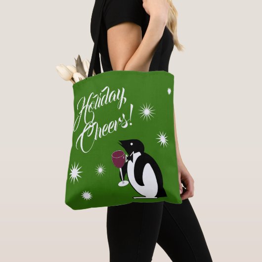 Holiday Cheers Penguin Tote Bag (Dichtbij)