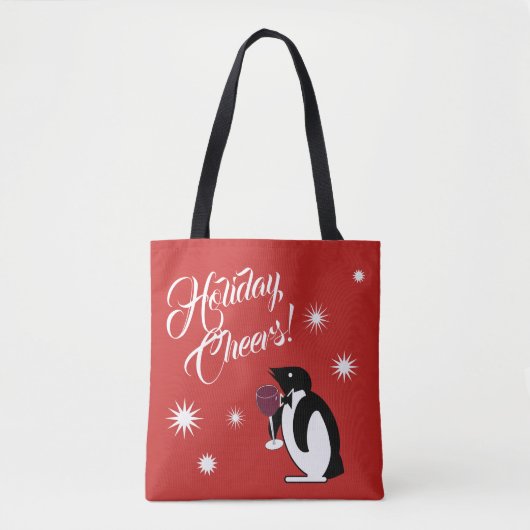 Holiday Cheers Penguin Tote Bag (Voorkant)