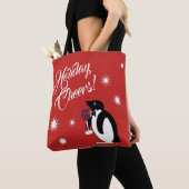 Holiday Cheers Penguin Tote Bag (Dichtbij)