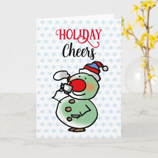 Holiday Cheers sneeuwpop Kaart (Gele Bloem)