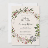 Holiday Chic Botanical Champagne Bridal Tea Kaart (Voorkant)