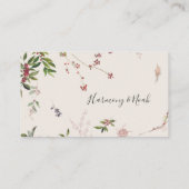Holiday Chic Botanical | Champagne Flat Wedding Plaatskaartje (Achterkant)