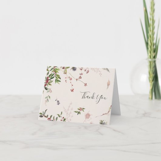 Holiday Chic Botanical | Champagne - Hartelijk dan Bedankkaart (Voorkant)