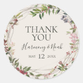 Holiday Chic Botanical | Champagne Hartelijk dank Ronde Sticker (Voorkant)