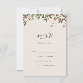 Holiday Chic Botanical | Champagne RSVP-kaart RSVP Kaartje
