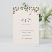 Holiday Chic Botanical | Champagne RSVP-kaart RSVP Kaartje (Staand voorkant)