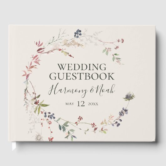 Holiday Chic Botanical | Champagne Wedding Gastenboek (Voorkant)