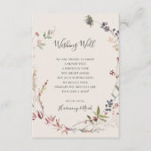 Holiday Chic Botanical Champagne Wishing Well Card Informatiekaartje (Voorkant)