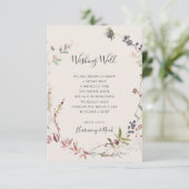 Holiday Chic Botanical Champagne Wishing Well Card Informatiekaartje (Staand voorkant)