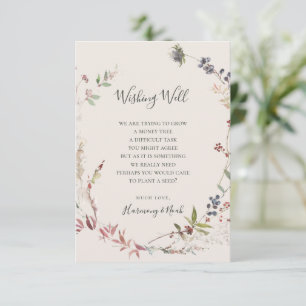 Holiday Chic Botanical Champagne Wishing Well Card Informatiekaartje