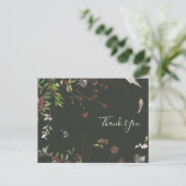 Holiday Chic Botanical Dark Green Bedankt Briefkaart (Staand voorkant)