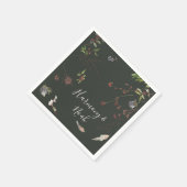 Holiday Chic Botanical Dark Green Wedding Napkins Servet (Hoek)