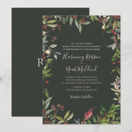 Holiday Chic Botanical | Donkere groene bruiloft I Kaart