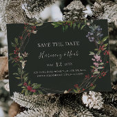 Holiday Chic Botanical | Donkergroen horizontaal Save The Date