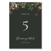 Holiday Chic Botanical | Donkergroen tabelnummer Kaart (Voorkant)