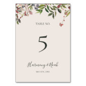 Holiday Chic Botanical | Nummer Champagne-tabel Kaart (Achterkant)