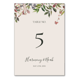 Holiday Chic Botanical | Nummer Champagne-tabel Kaart