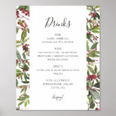 Holiday Chic Botanical | Poster Menu White Drinken (Voorkant)
